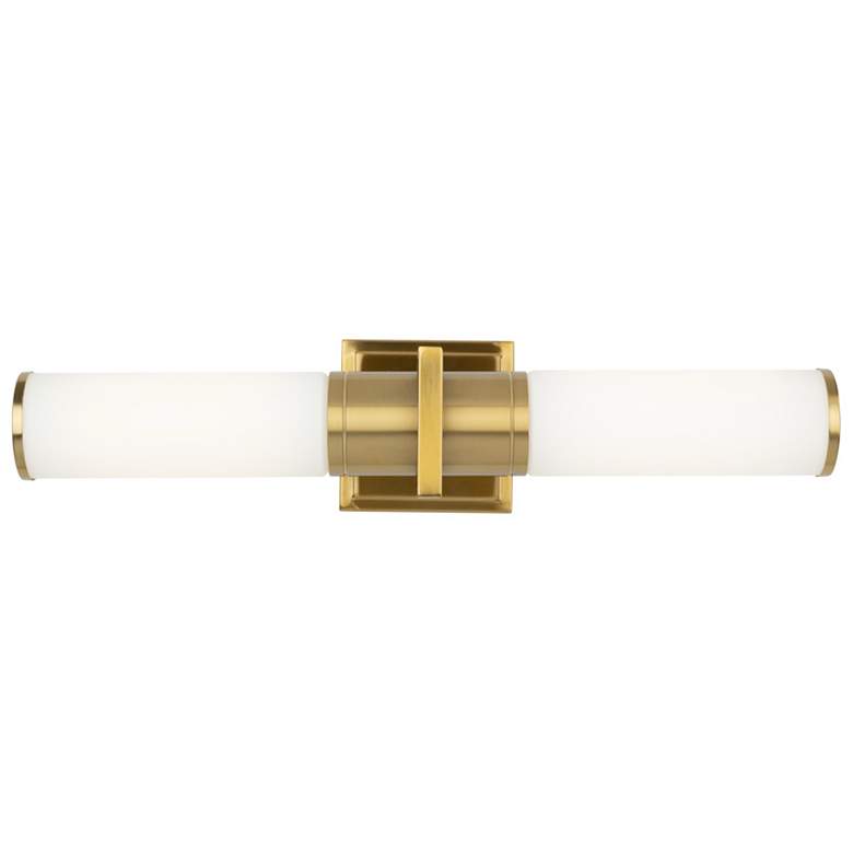 Image 1 Positano 20.8"W 2-Light Brushed Brass Bathroom Vanity w/ White Glass S