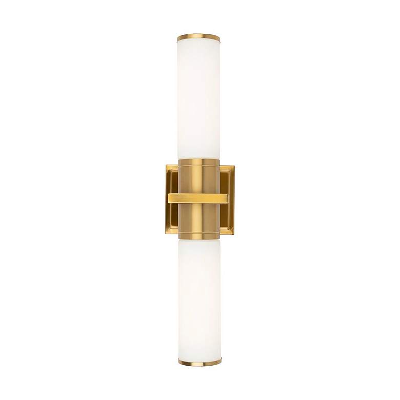 Image 3 Positano 20.8"W 2-Light Brushed Brass Bathroom Vanity w/ White Glass S more views