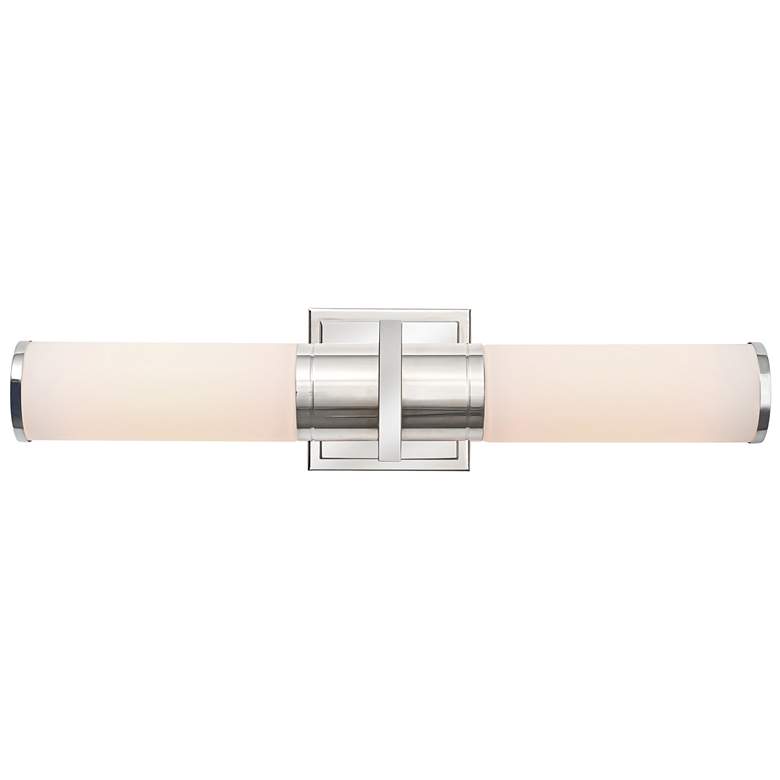 Image 1 Positano 20.8"W 2-Light Polished Nickel Bathroom Vanity w/ White Shade