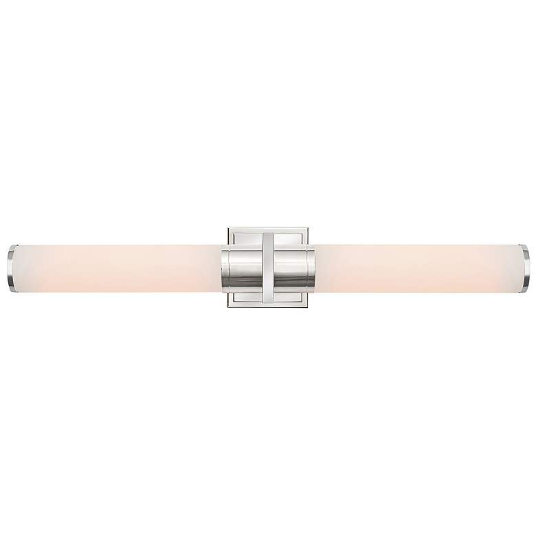 Image 1 Positano 29"W 2-Light Polished Nickel Bathroom Vanity w/ White Glass S
