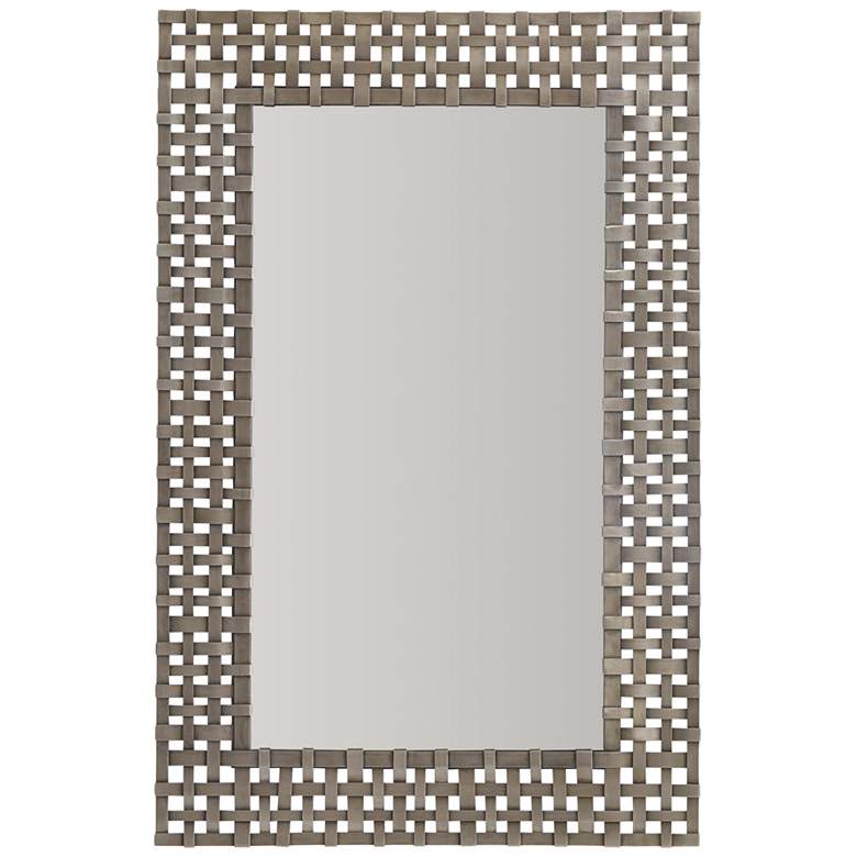 Image 1 Positano Antique Nickel 26" x 40" Rectangular Wall Mirror