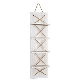 Image1 of Positano Nautical Rope 4 Bottle Wine Rack White Wash