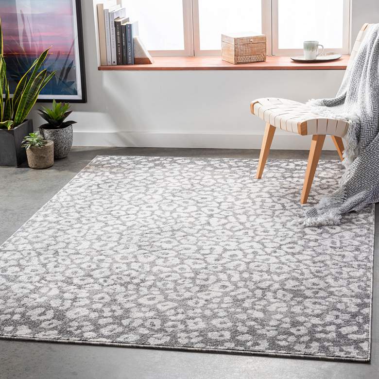 Image 1 Positano PSN-2307 5'3"x7'3" Medium Gray and White Area Ru