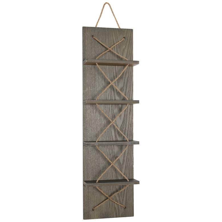 Image 2 Positano Rustic Gray 4-Bottle Wall Mounted Wine Rack