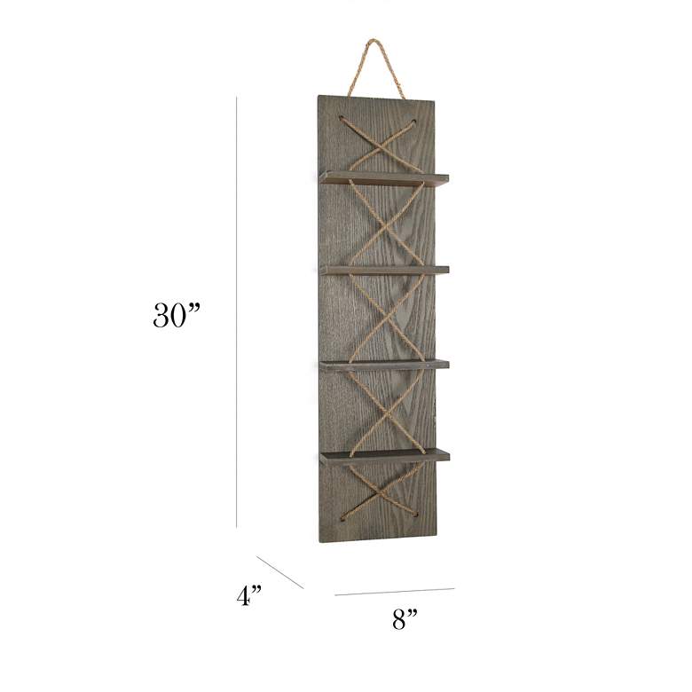 Image 7 Positano Rustic Gray 4-Bottle Wall Mounted Wine Rack more views