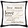 Positivity Black Canvas and Microsuede 18" Square Pillow