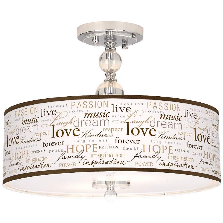 Image 1 Positivity Giclee 16" Wide Semi-Flush Ceiling Light