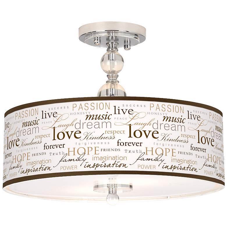 Image 1 Positivity Giclee 16 inch Wide Semi-Flush Ceiling Light