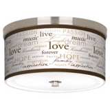 Positivity Giclee Nickel 10 1/4&quot; Wide Ceiling Light