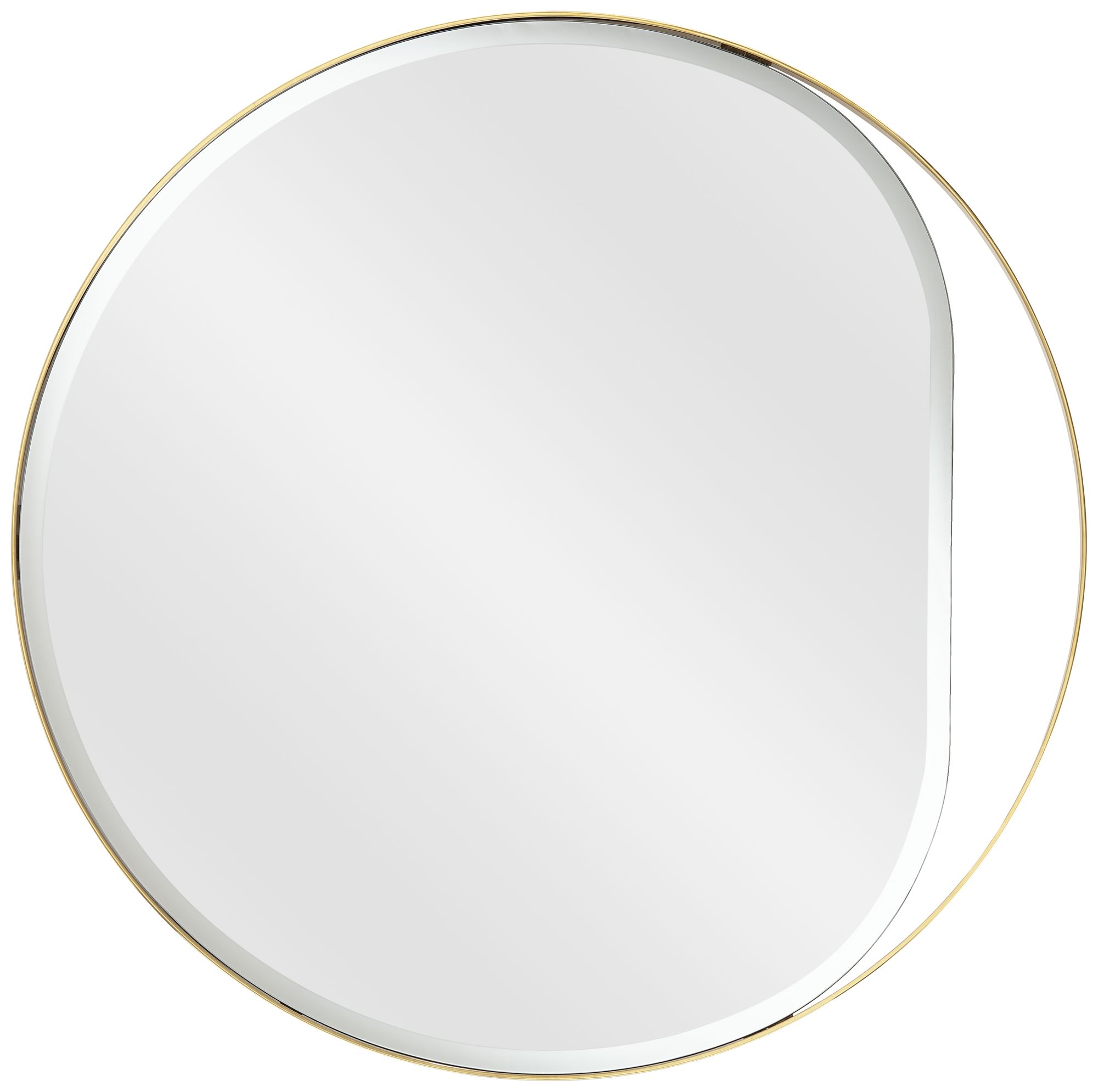 Possin Euro Sarina 33" Round Gold Open Bottom Wall Mirror