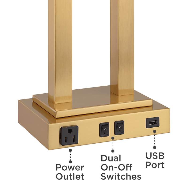 Image 4 Possini Amity Warm Brass 26" High Desk Lamp with USB Port and Outlet more views