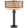 Watch A Video About the Franklin Iron Works Andes Bronze Industrial Table Lamp with Double Shade