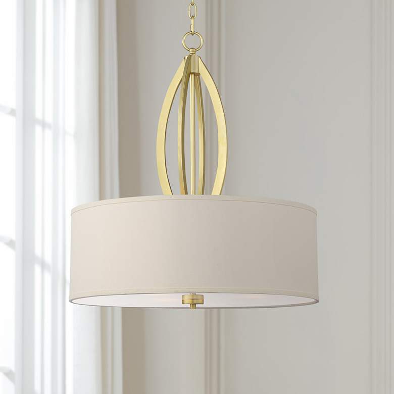 Image 1 Possini Anora 22 inch Wide 3-Light Soft Gold Modern Pendant Chandelier