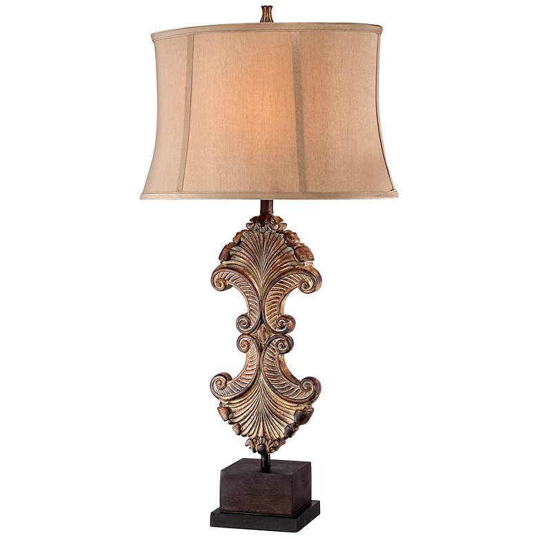 Image 1 Possini Architectural Element Antique Gold Bronze Table Lamp