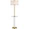 Possini Bellini 65" Faux Marble Floor Lamp with Tray Table and USB