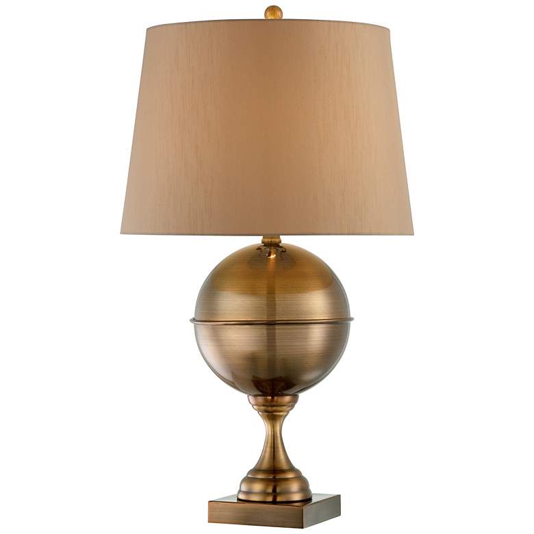 Image 1 Possini Brass Finish Sphere Table Lamp