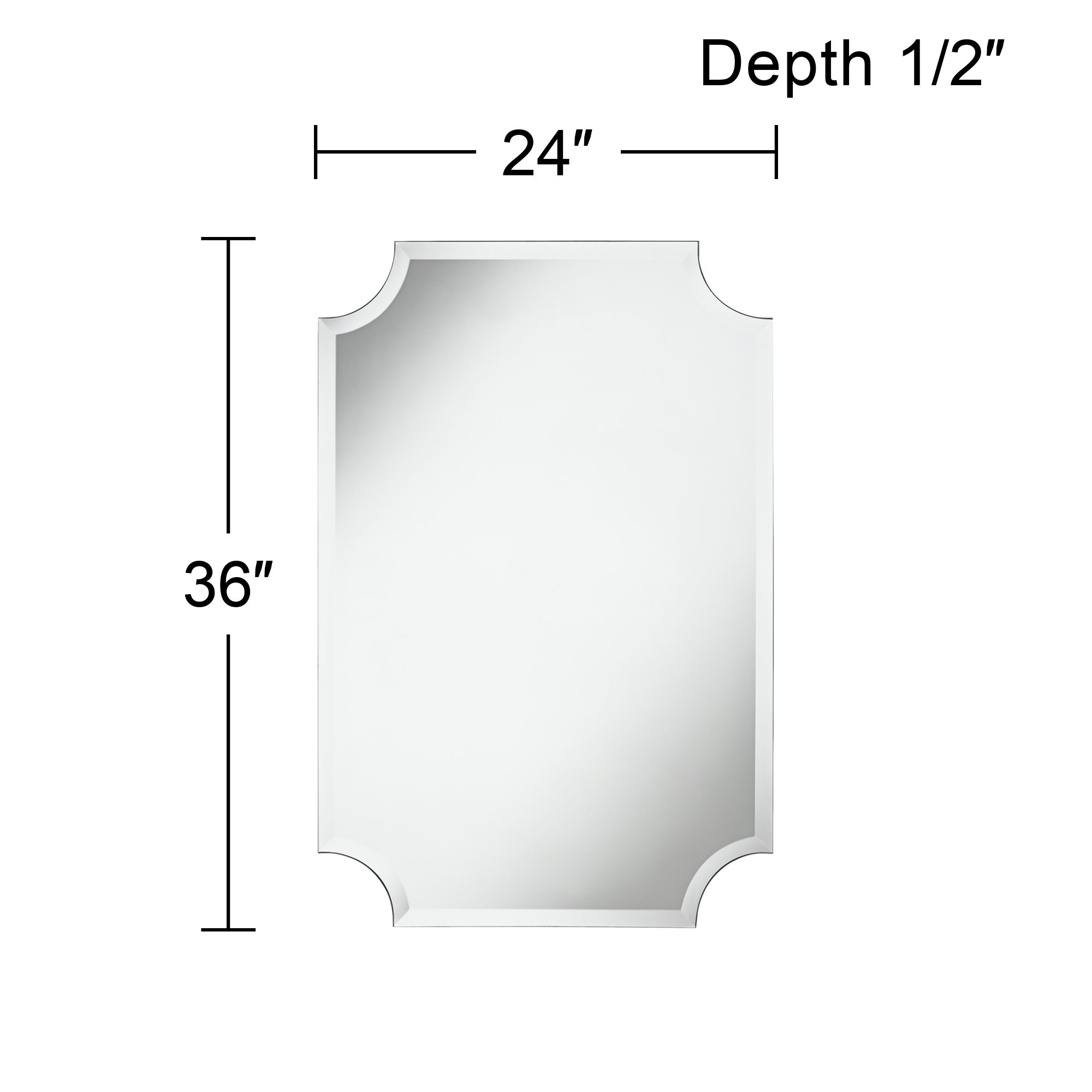 Image 5 Possini Brix 24" x 36" Frameless Cut Corner Vanity Mirror more views