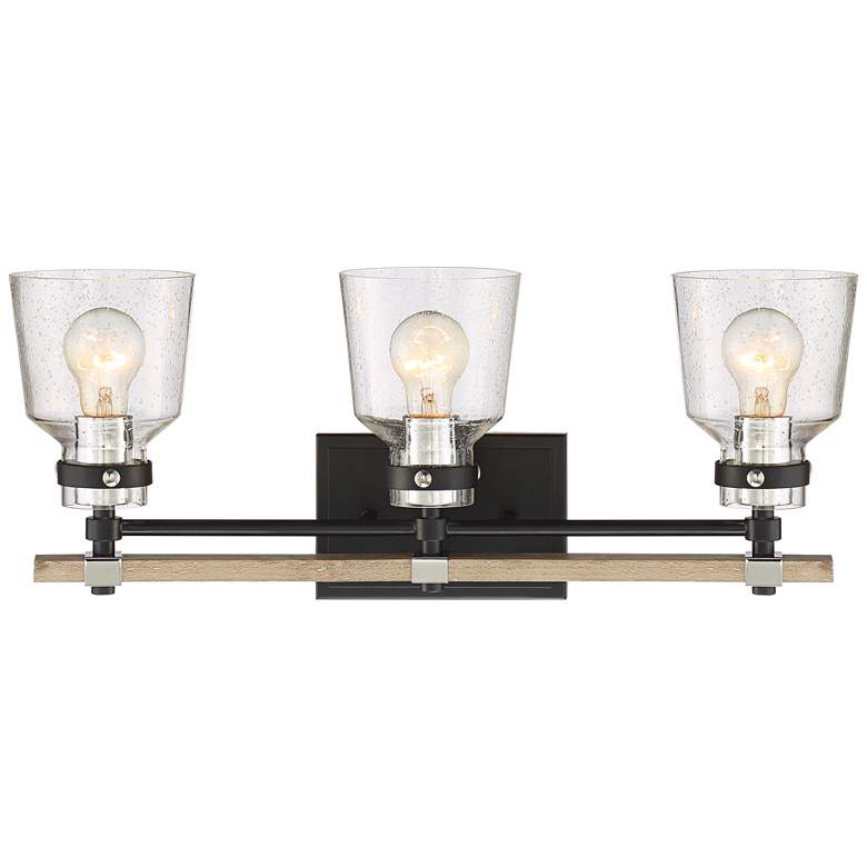 Image 4 Possini Broadway 23" Wide Black and Painted Wood 3-Light Bath Light more views