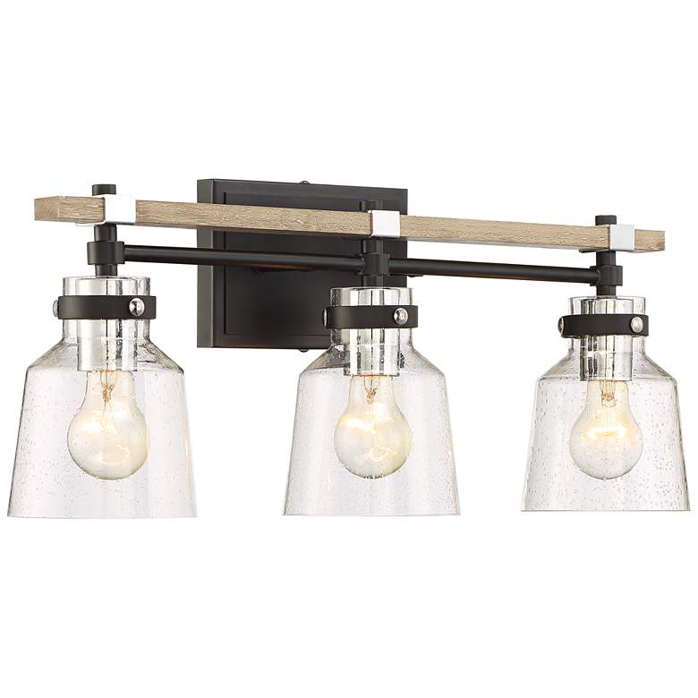 Image 5 Possini Broadway 23" Wide Black and Painted Wood 3-Light Bath Light more views
