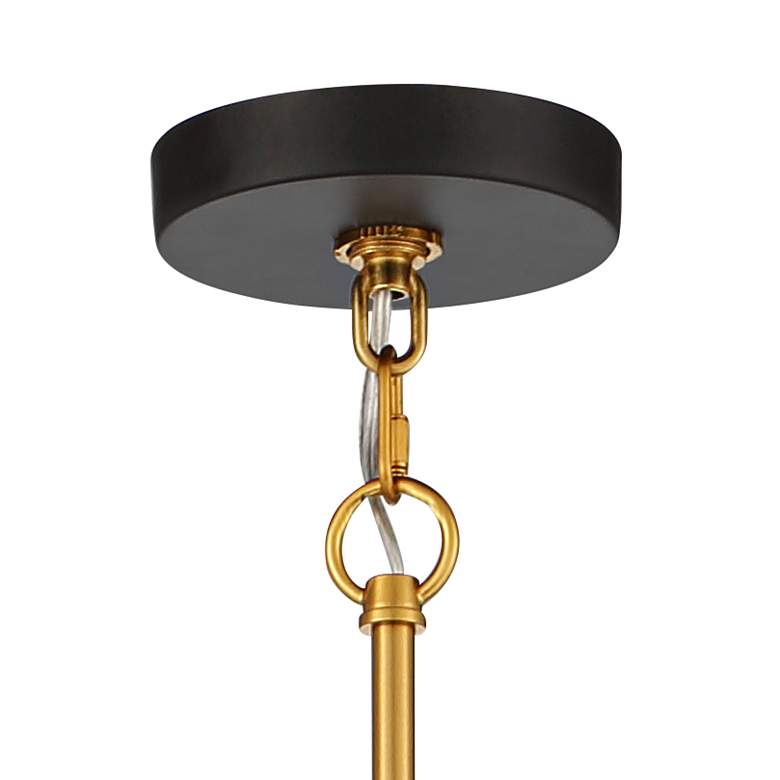 Possini Bronxville 30&quot; Wide Black and Brass 6-Light Ring Chandelier more views