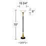 Possini Burbank 70" Black and Brass Torchiere Floor Lamp with Dimmer