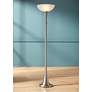 1_Possini Burbank 70" Brushed Nickel Torchiere Floor Lamp with Dimmer