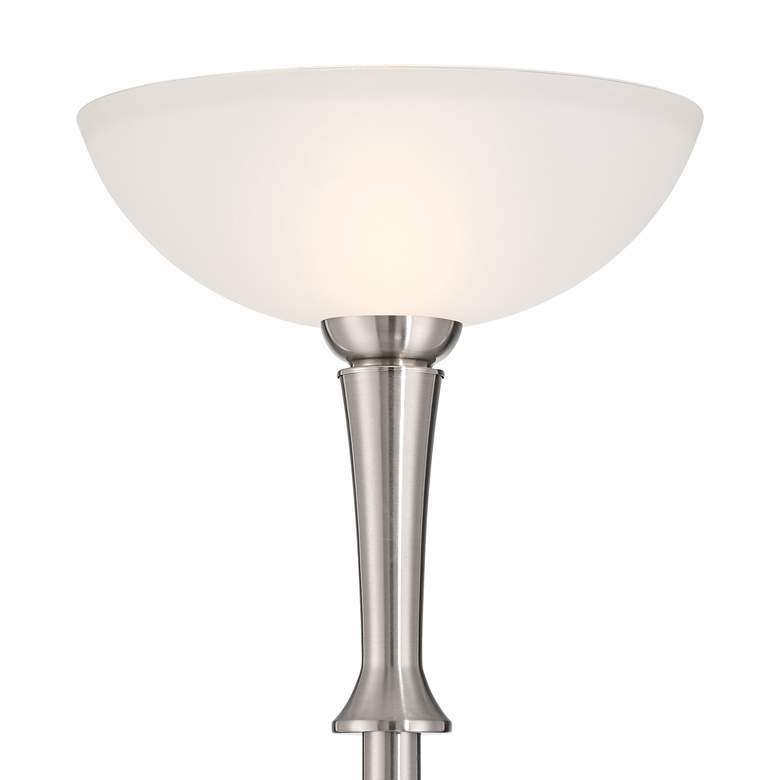 Image 3 Possini Burbank 70" Brushed Nickel Torchiere Floor Lamp with Dimmer more views
