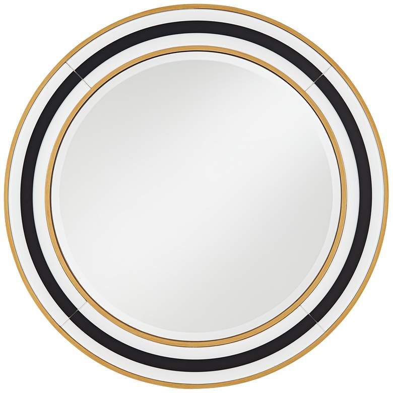 Image 3 Possini Cape Cod Black and Gold 31 1/2" Round Wall Mirror