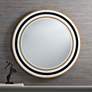 Possini Cape Cod Black and Gold 31 1/2" Round Wall Mirror