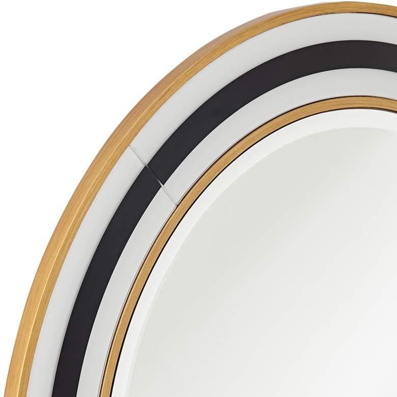 Image 3 Possini Cape Cod Black and Gold 31 1/2 inch Round Wall Mirror more views