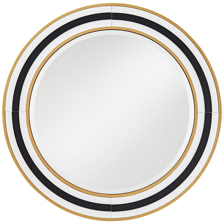 Image 6 Possini Cape Cod Black and Gold 31 1/2" Round Wall Mirror more views