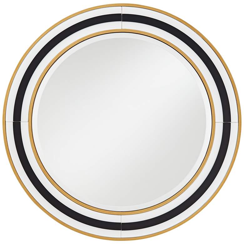 Image 5 Possini Cape Cod Black and Gold 31 1/2 inch Round Wall Mirror more views