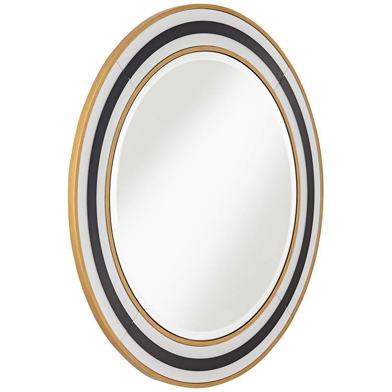 Image 6 Possini Cape Cod Black and Gold 31 1/2 inch Round Wall Mirror more views