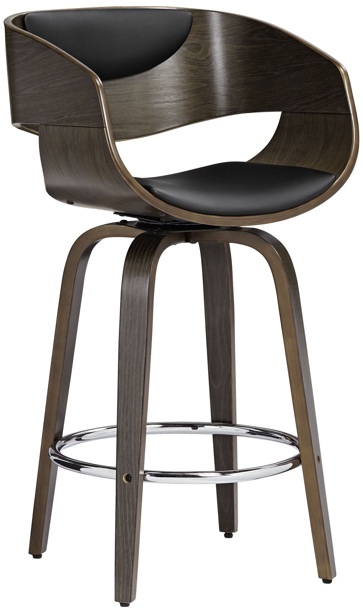 Image 3 Possini Carson 23 1/2" Black/Gray Swivel Mod. Counter Stool