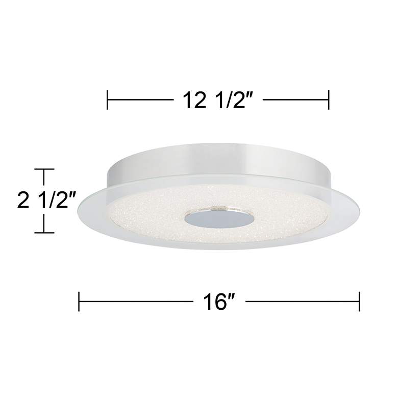 Image 6 Possini Crystal Sand 16 inch Glass and Chrome LED Modern Ceiling Light more views