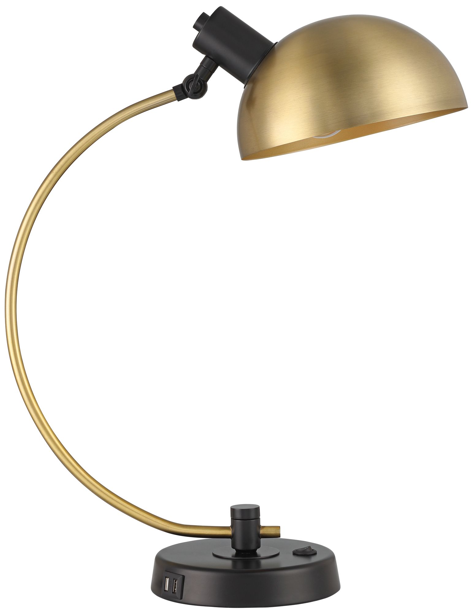 Possini Diego 28 1/2" High Black and Gold Adjustable USB Desk Lamp