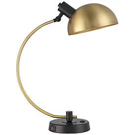 Image2 of Possini Diego 28 1/2" High Black and Gold Adjustable USB Desk Lamp