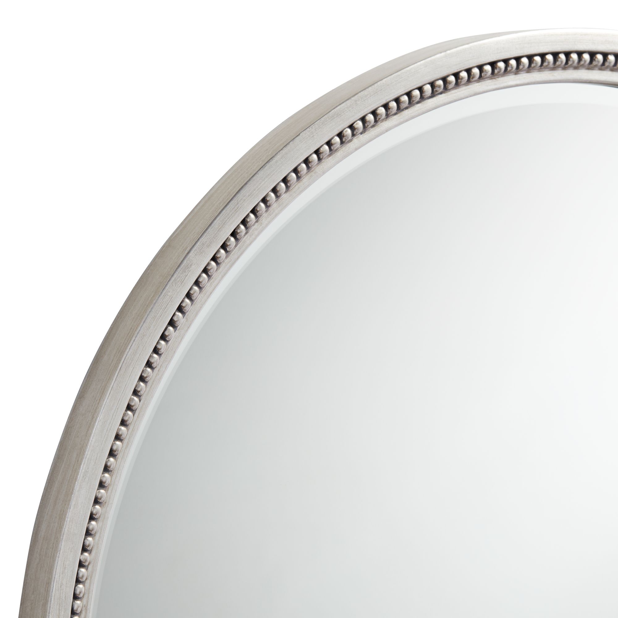 Image 3 Possini Esparza 32 3/4" Beaded Trim Round Silver Wall Mirror more views