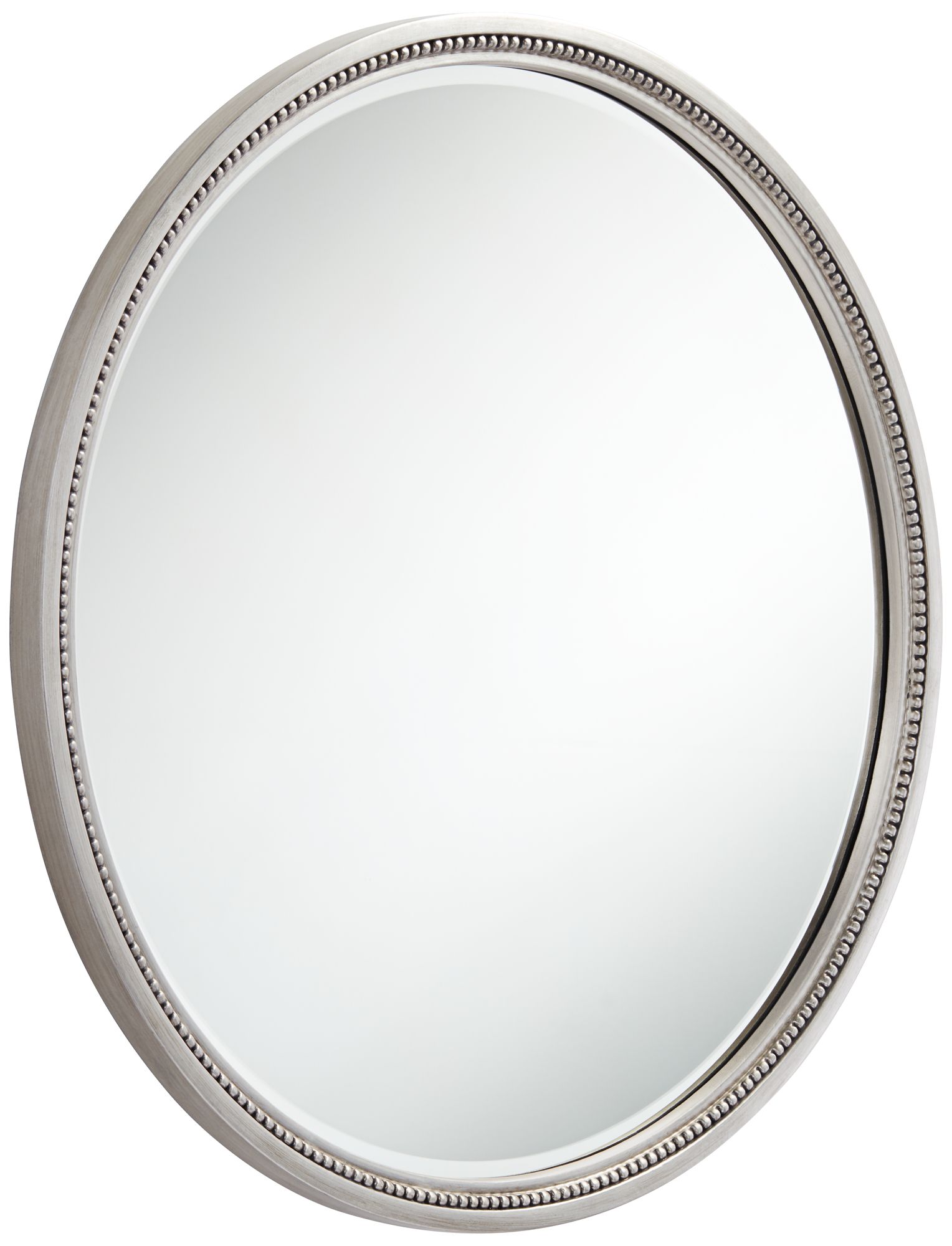Image 5 Possini Esparza 32 3/4" Beaded Trim Round Silver Wall Mirror more views