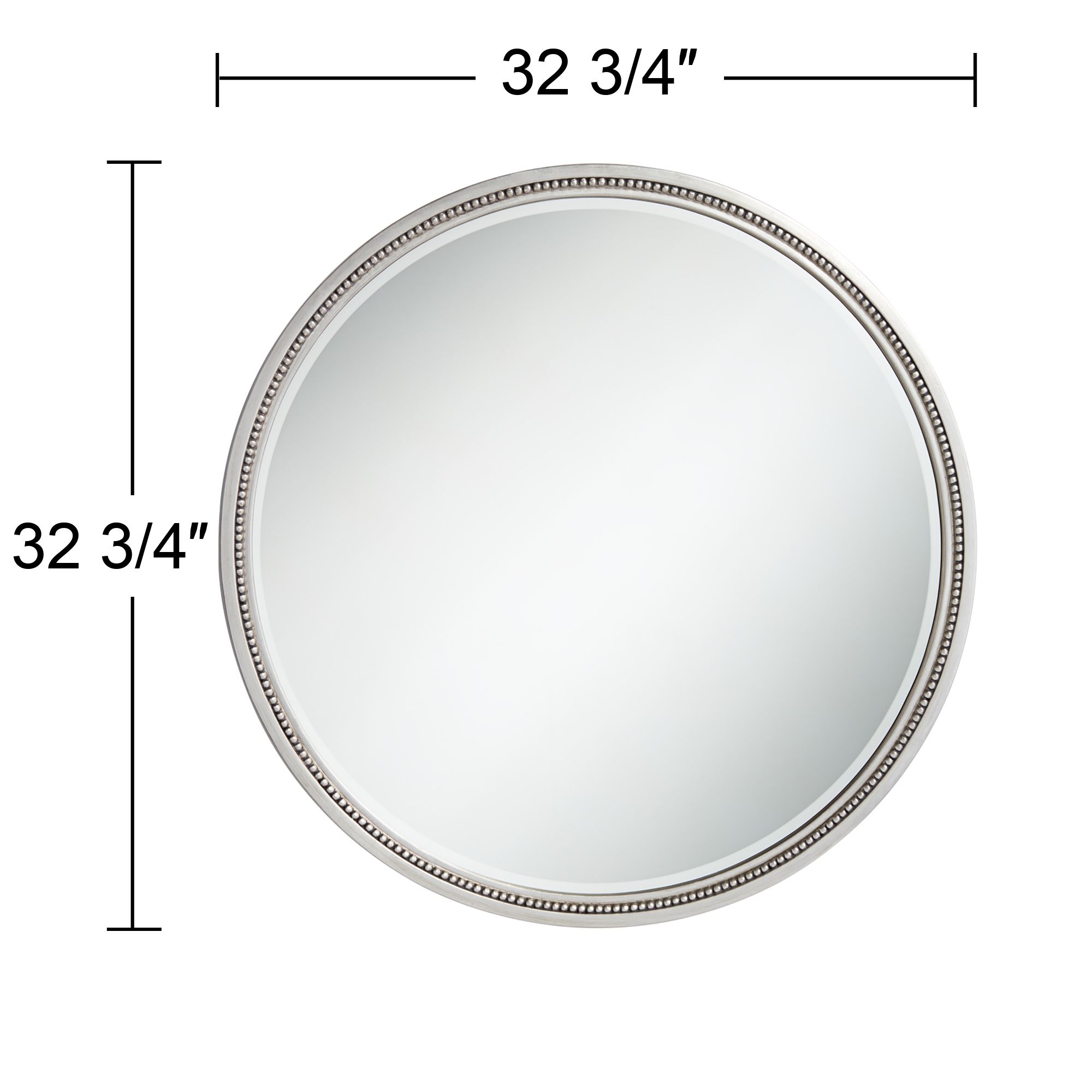 Image 7 Possini Esparza 32 3/4" Beaded Trim Round Silver Wall Mirror more views