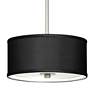 Possini Euro 10 1/4" Wide Black Faux Silk Modern Pendant Light