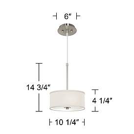 Image5 of Possini Euro 10 1/4" Wide Cream Textured Faux Silk Shade Mini Pendant more views