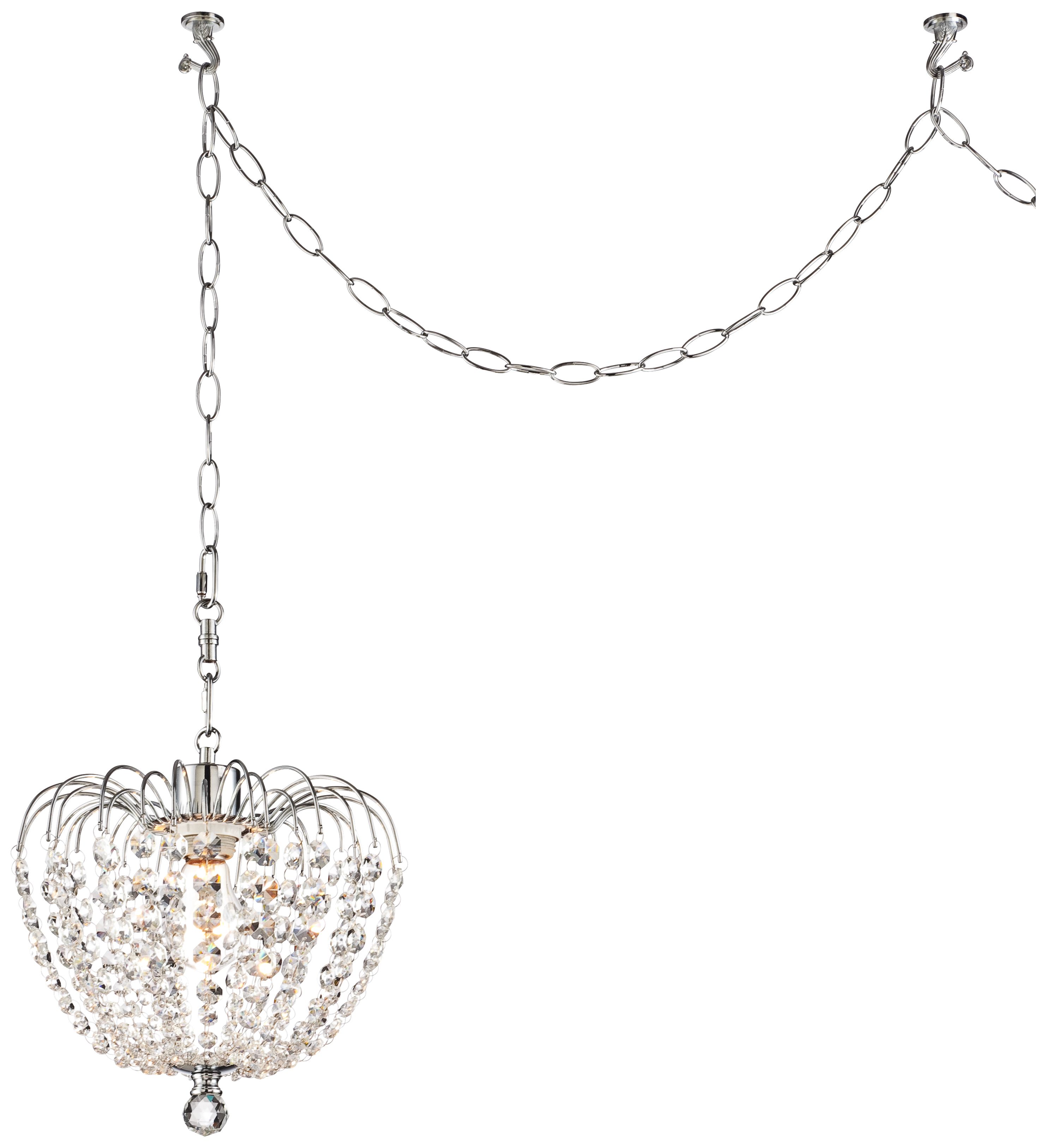 Possini Euro 10 1/4" Wide Crystal Plug-In Swag Pendant Light