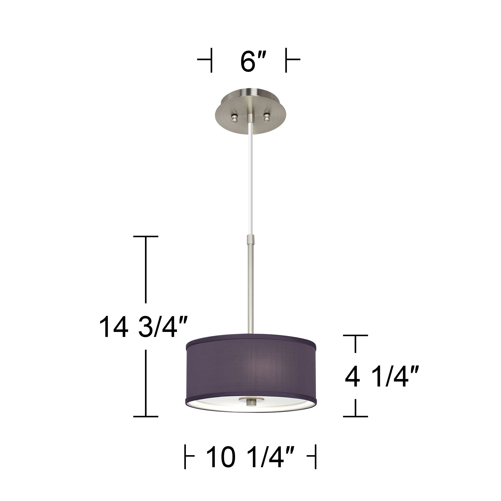 Image 5 Possini Euro 10 1/4" Wide Faux Silk Eggplant Purple Shade Mini Pendant more views