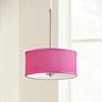 Thumbnail1 of Possini Euro 10 1/4" Wide Faux Silk Pink Orchid Modern Mini Pendant