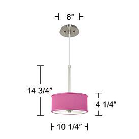 Image5 of Possini Euro 10 1/4" Wide Faux Silk Pink Orchid Modern Mini Pendant more views