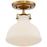 Possini Euro 10 1/4" Wide Gold and Opal Glass Ceiling Light