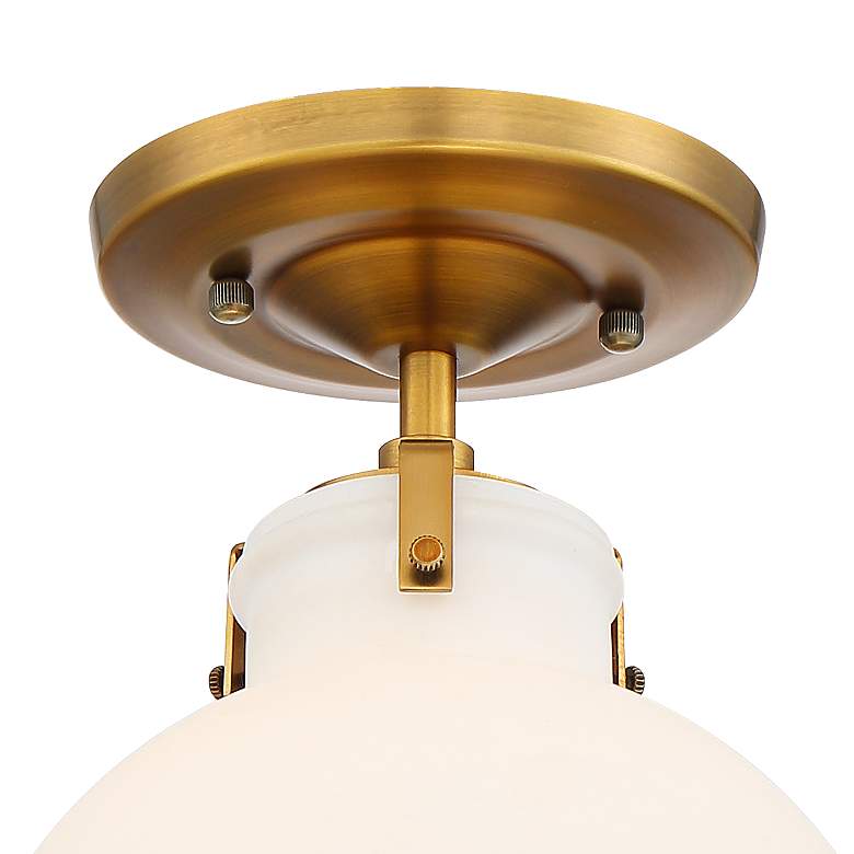 Image 3 Possini Euro 10 1/4 inch Wide Gold and Opal Glass Ceiling Light more views