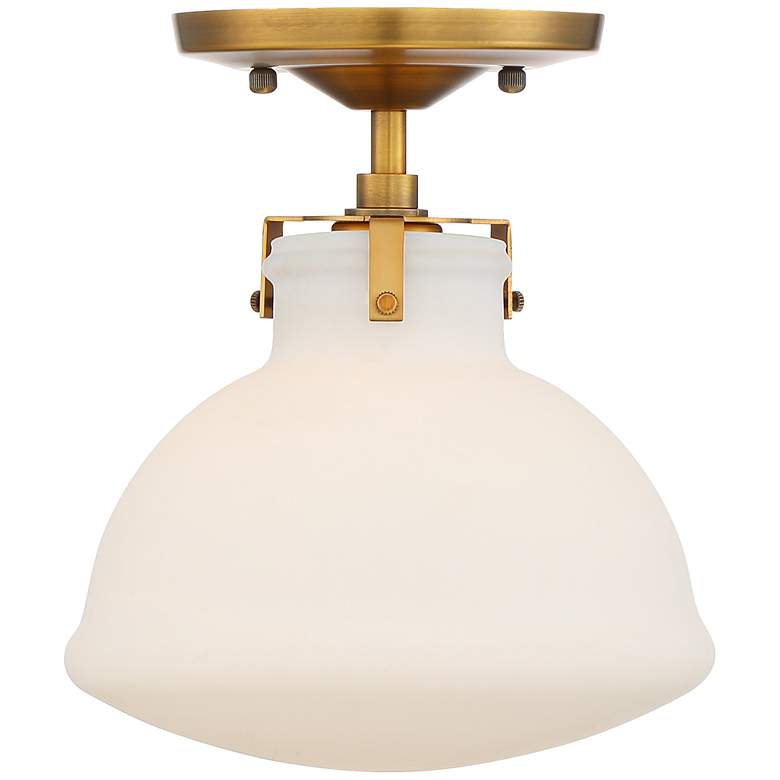 Image 4 Possini Euro 10 1/4 inch Wide Gold and Opal Glass Ceiling Light more views