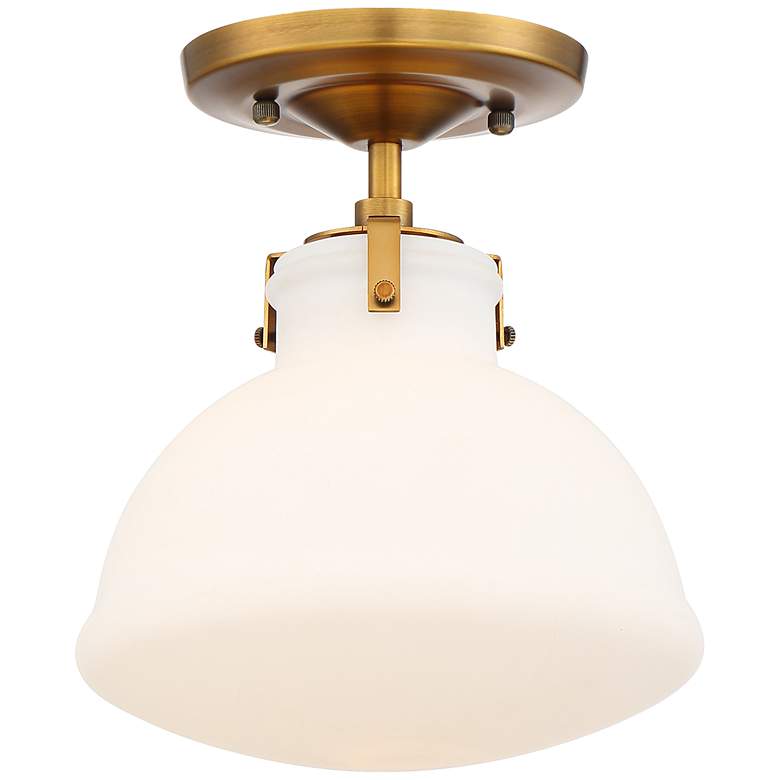 Image 6 Possini Euro 10 1/4 inch Wide Gold and Opal Glass Ceiling Light more views